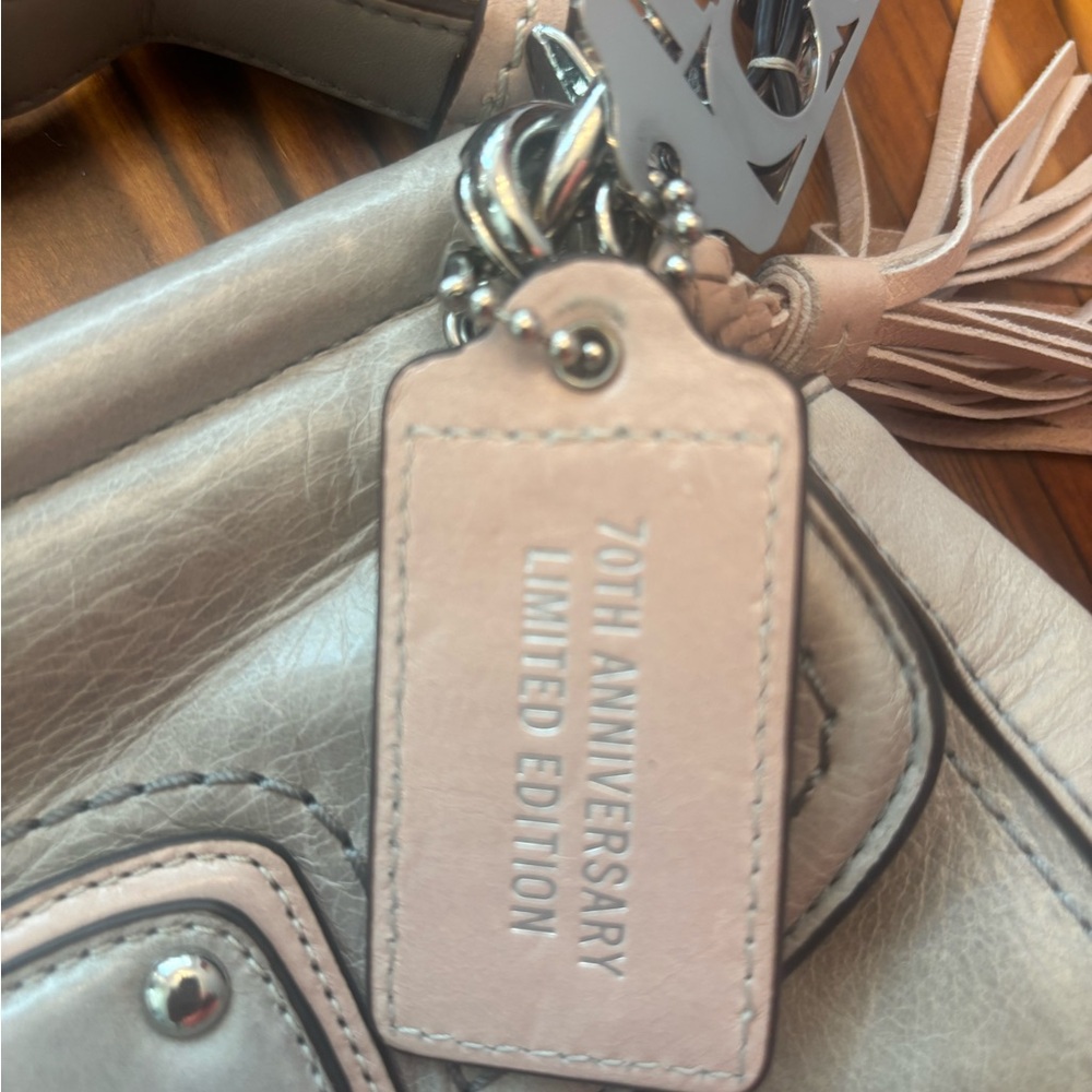 Coach Gray/Pink 70th Anniversary Limited Edition Leather Bag - Picture 2 of 4
